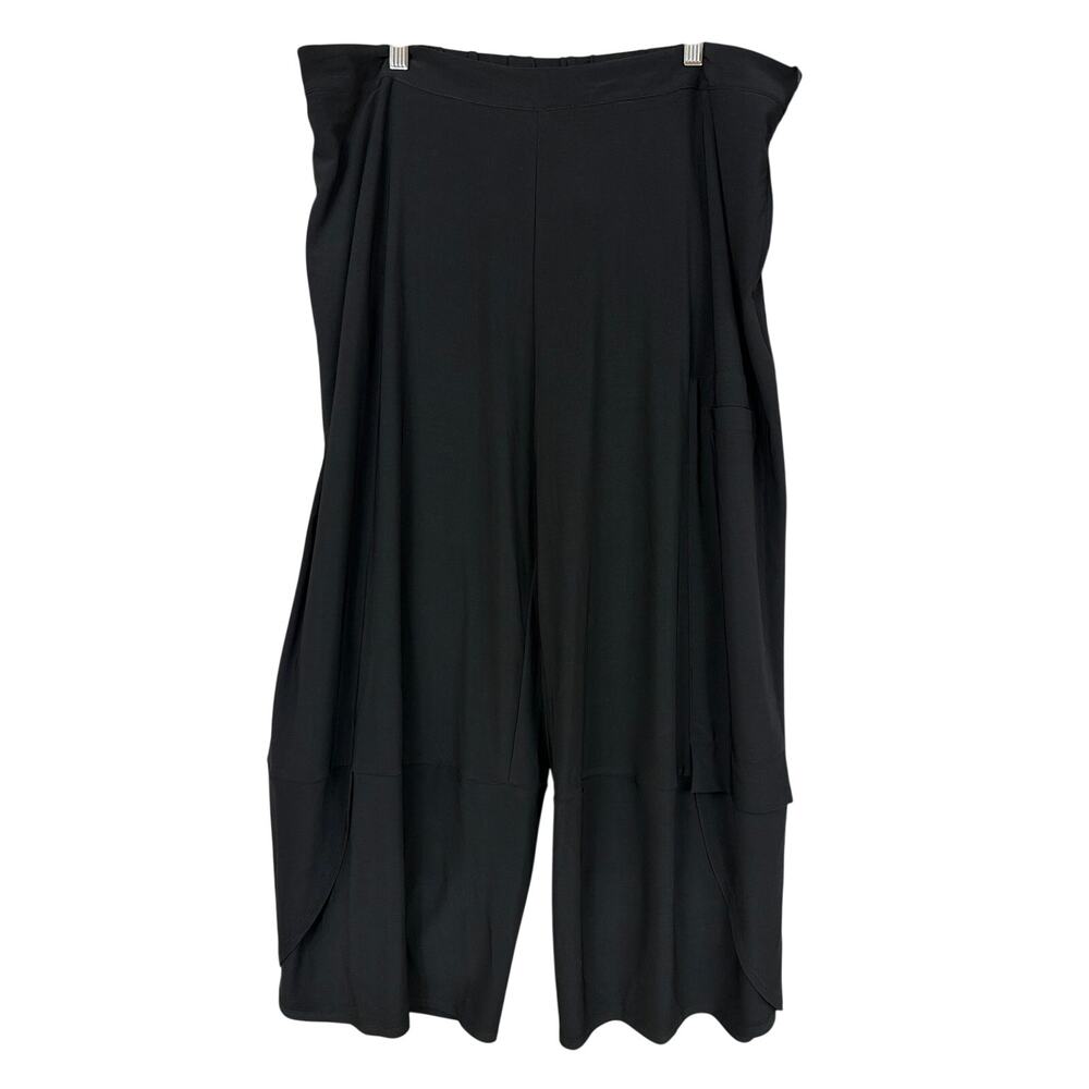 NWT Sun Kim Comfy USA Black Wide Leg Pocket Pants 1X